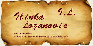Ilinka Lozanović vizit kartica